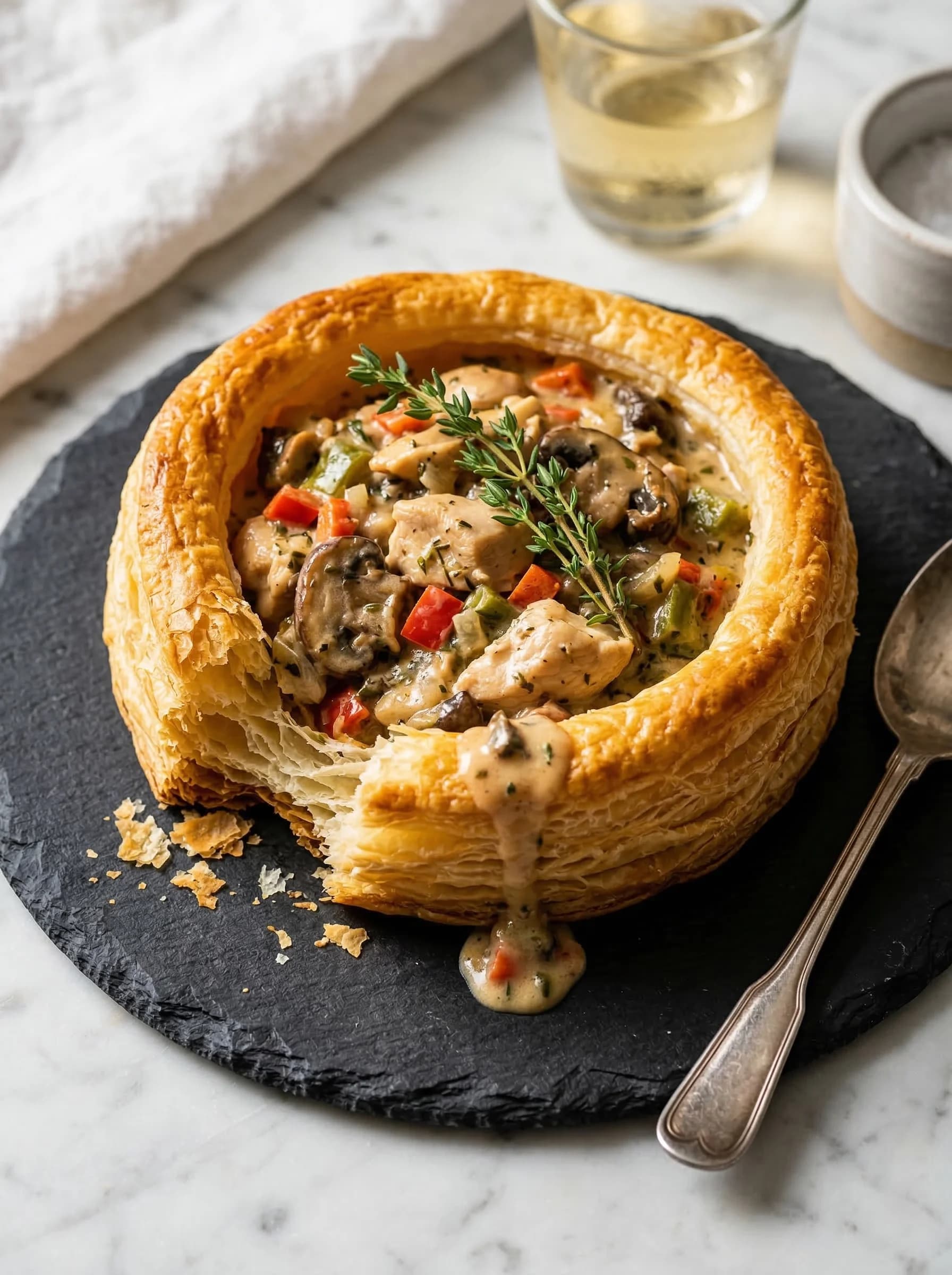 Milfoy Çanağında Tavuk Sote tarifi