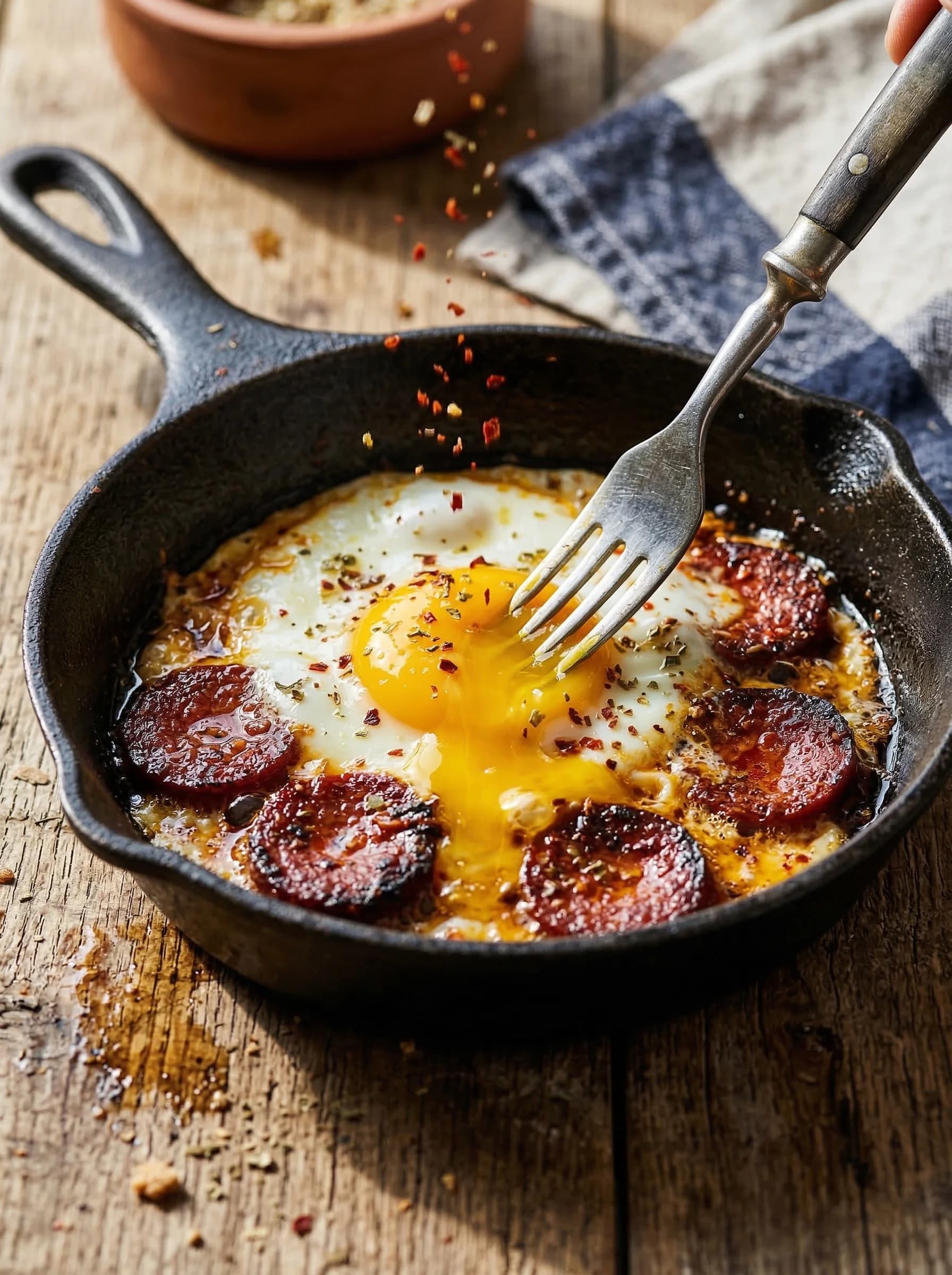 Sucuklu Sahanda Yumurta tarifi